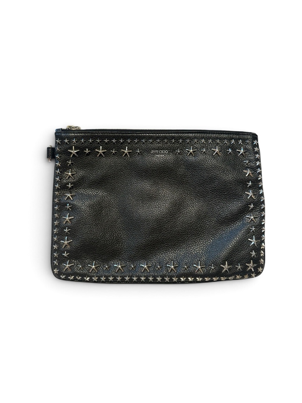 Jimmy Choo Black Derek Star-studded embellished Leather clutch bag